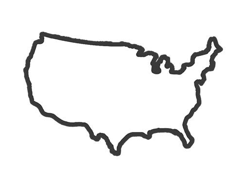 icon that represents an outline of the USA