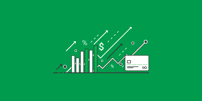 Green background with an illustration of a bar chart, showcasing data through simple line