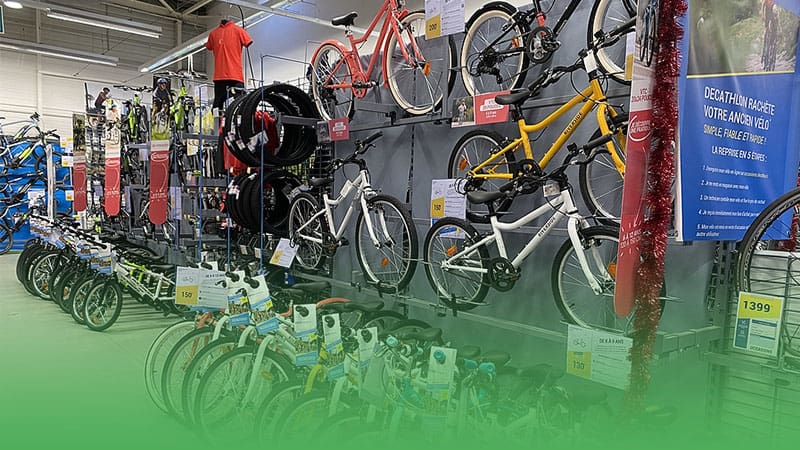Bicycle shop showcasing wide array of bikes for sale.