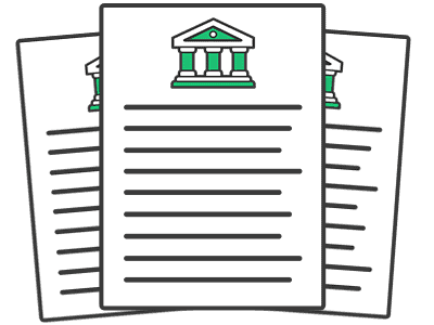 Diagram of 3 papers that represents 3 months bank statements you need for the MCA application process